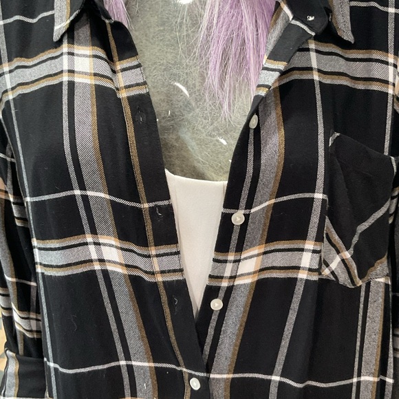 Lucky Brand Black and White Plaid Button-Down Shirt - Picture 2 of 5